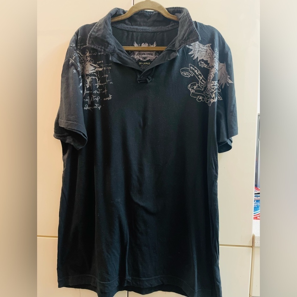 Jordan Craig black polo shirt T-Shirt graphic print 3XL ( Good For XL)